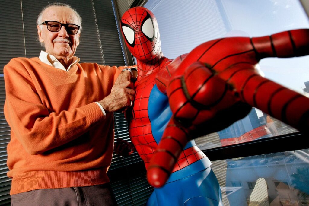 Un'immagine di Stan Lee con Spider-Man