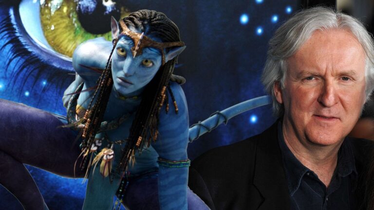 James Cameron con la protagonista di Avatar