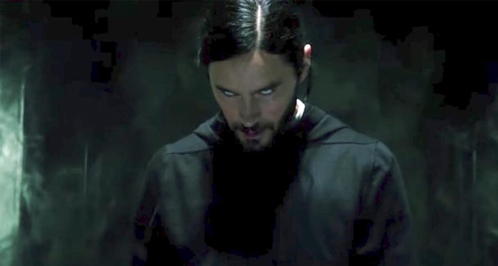 Jared Leto in una scena di Morbius