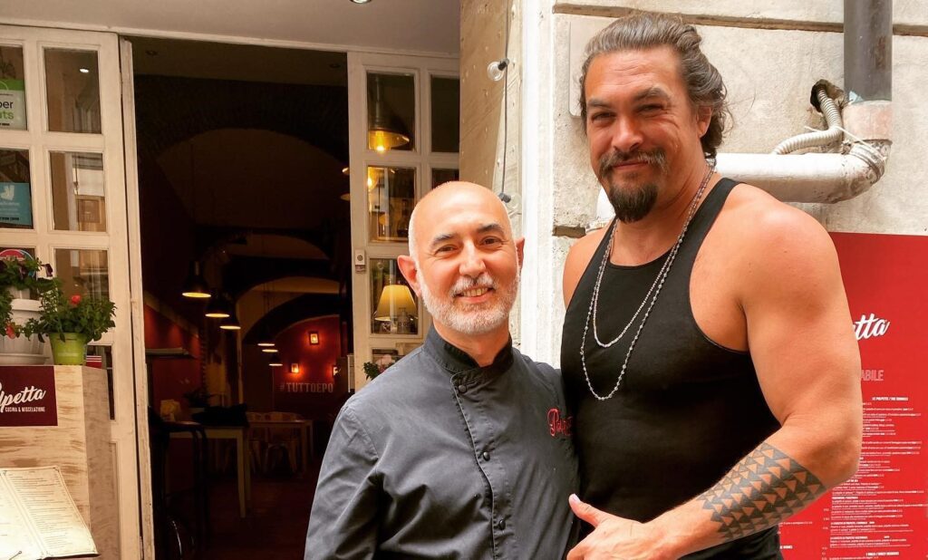 Jason Momoa da Polpette a Roma