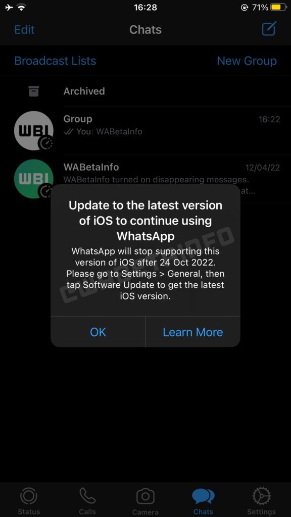 whatsapp non compatibile con ios 10 e ios 11