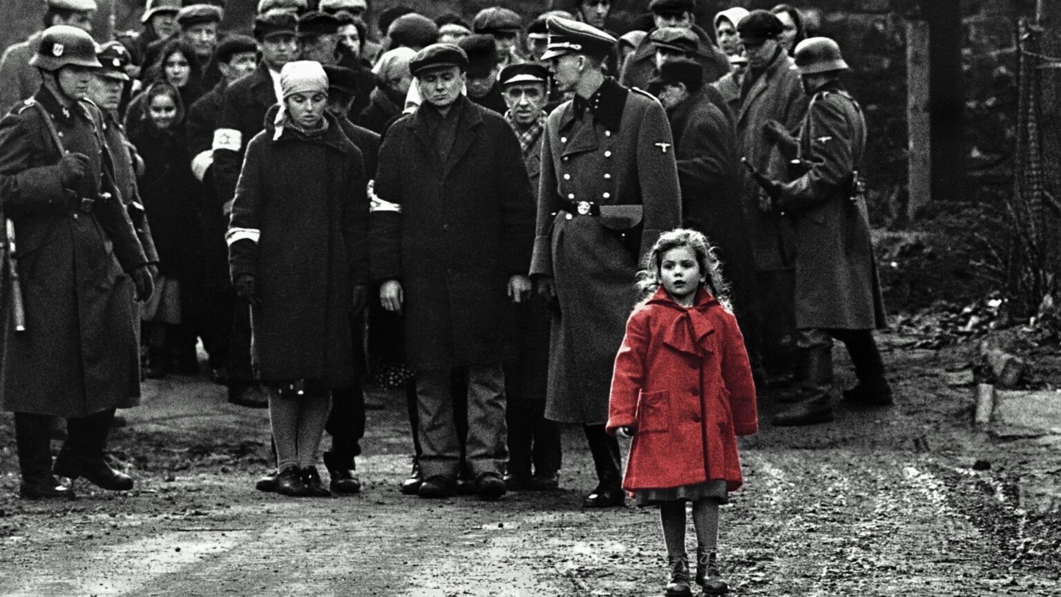 un'immagine della bambina col cappotto rosso di schindler's list