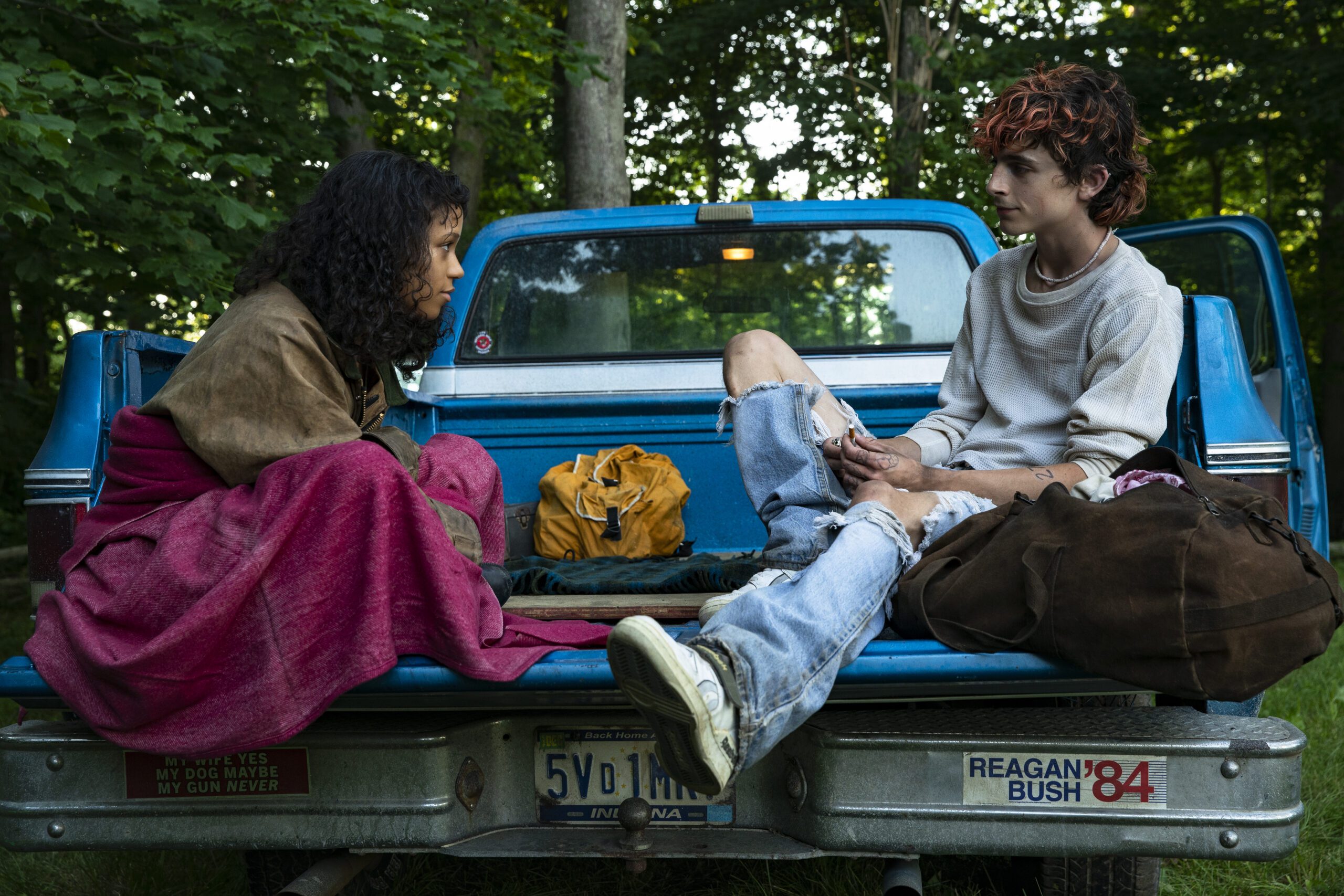 timothee chalamet e taylor russell in un'immagine di bones and all
