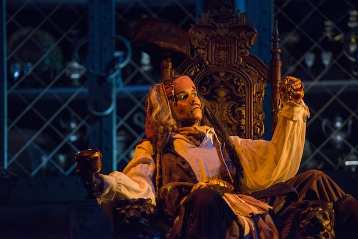 Johnny Depp nei panni di Jack Sparrow in Pirati dei Caraibi
