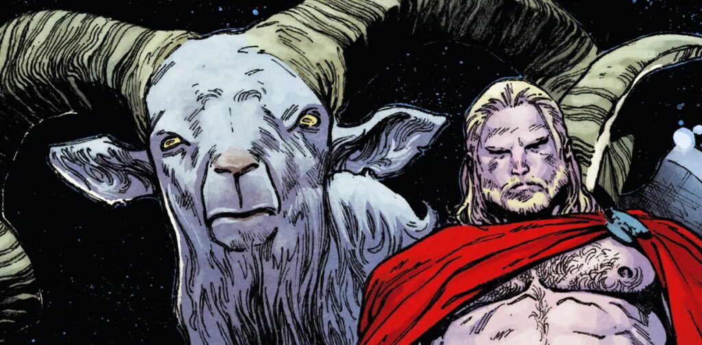 Thor con una delle sue capre