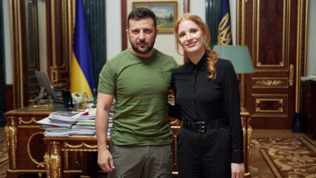 Jessica Chastain e Zelenskyy