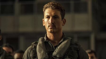 Frame che raffigura Miles Teller in Top Gun: Maverick