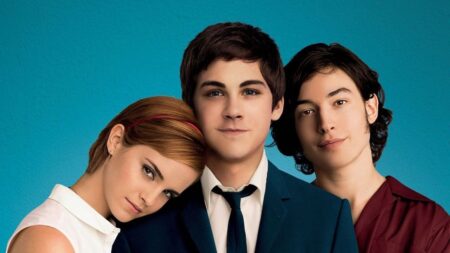 Emma Watson, Logan Lerman e Ezra Miller nel film Noi siamo infinito