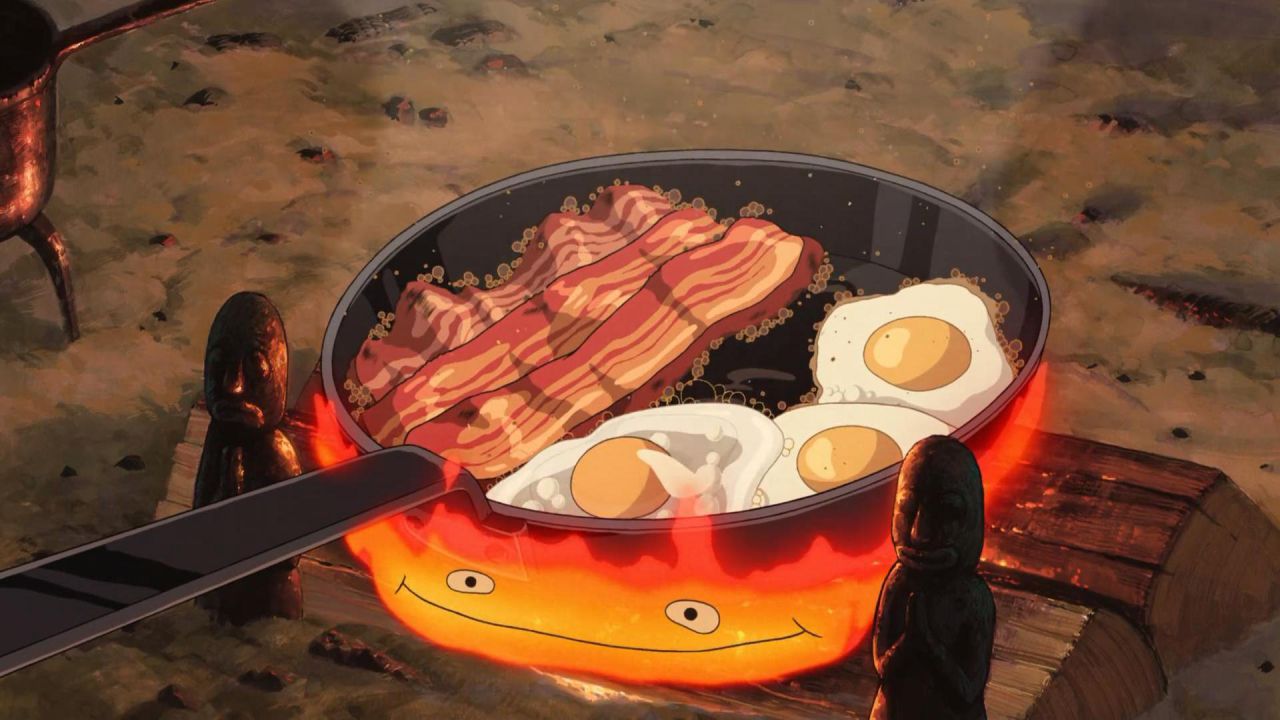 Calcifer cuoce uova e bacon