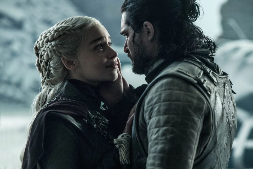 Jon Snow e Daenerys Targaryen in Il trono di spade