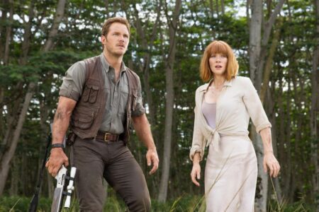 Bryce Dallas Howard e Chris Pratt in Jurassic World