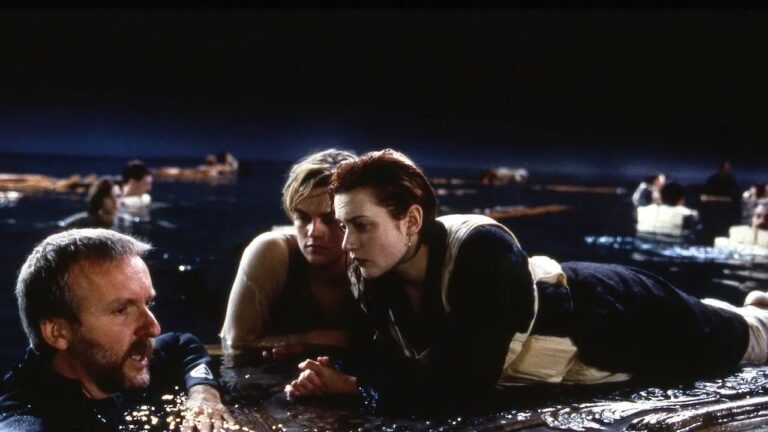 Titanic: James Cameron, Kate Winslet e Leonardo DiCaprio sul set