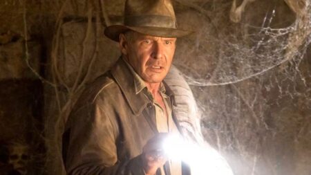 Frame che mostra Harrison Ford nei panni di Indiana Jones