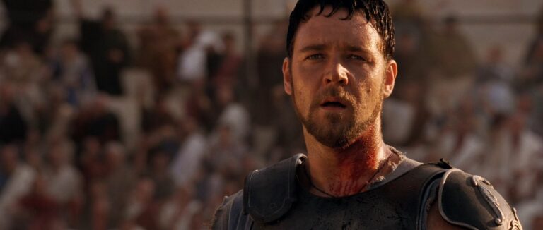 Frame che raffigura Russell Crowe ne Il Gladiatore