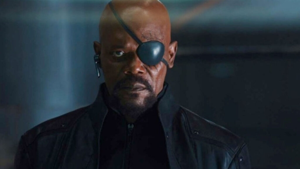 Frame che raffigura il personaggio di Nick Fury.