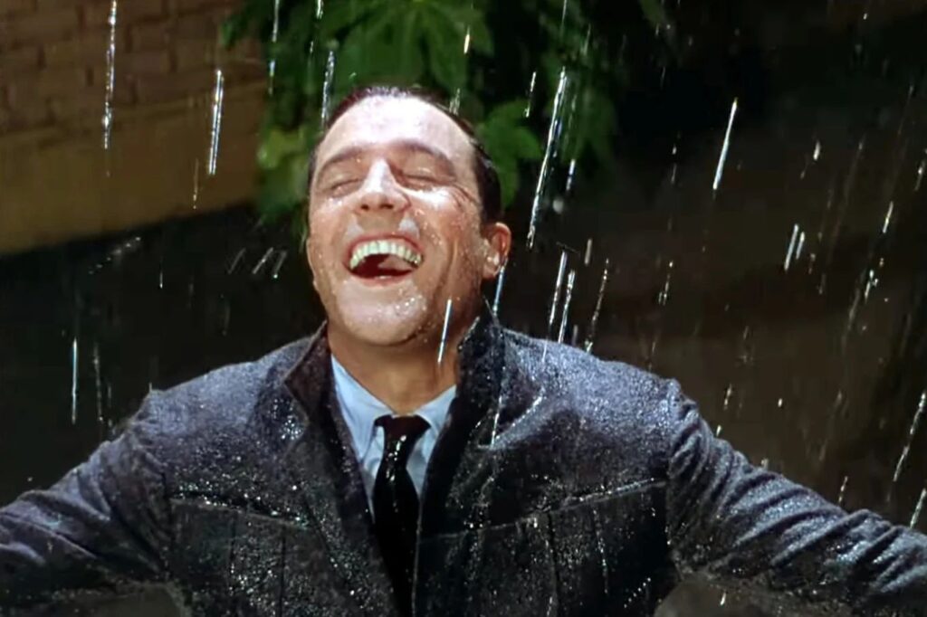 Singin' in the Rain: Gene Kelly nella celebre scena da il titolo al film