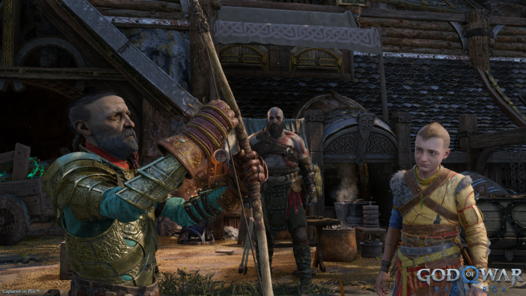 God of War Ragnarök Kratos e Atreus incontrano Sindri