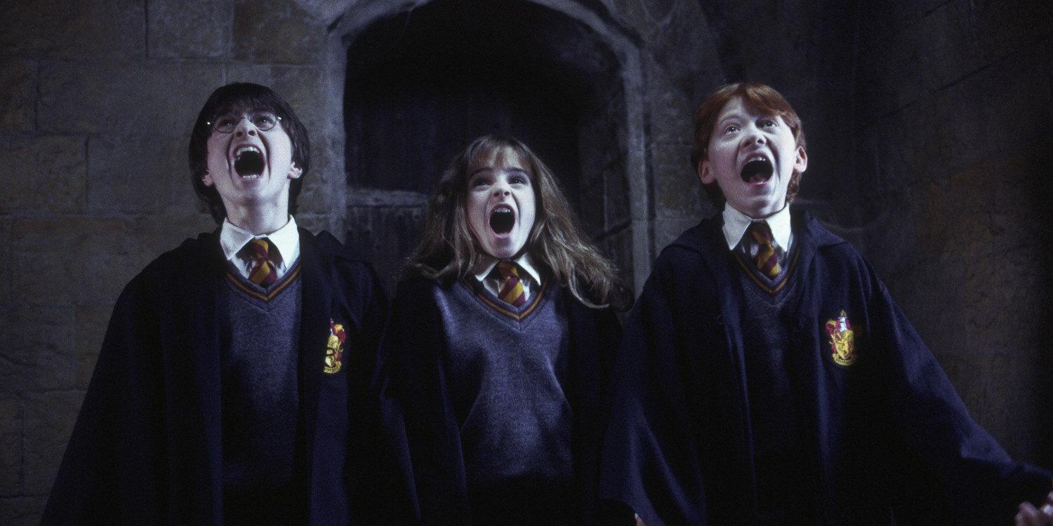 harry Ron e Hermione in Harry Potter e la pietra filosofale 