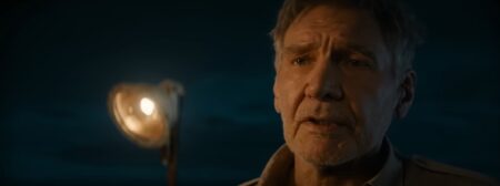 Frame che raffigura Harrison Ford in Indiana Jones 5