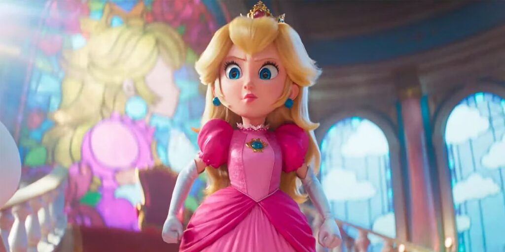 La principessa Peach in Super Mario Bros.