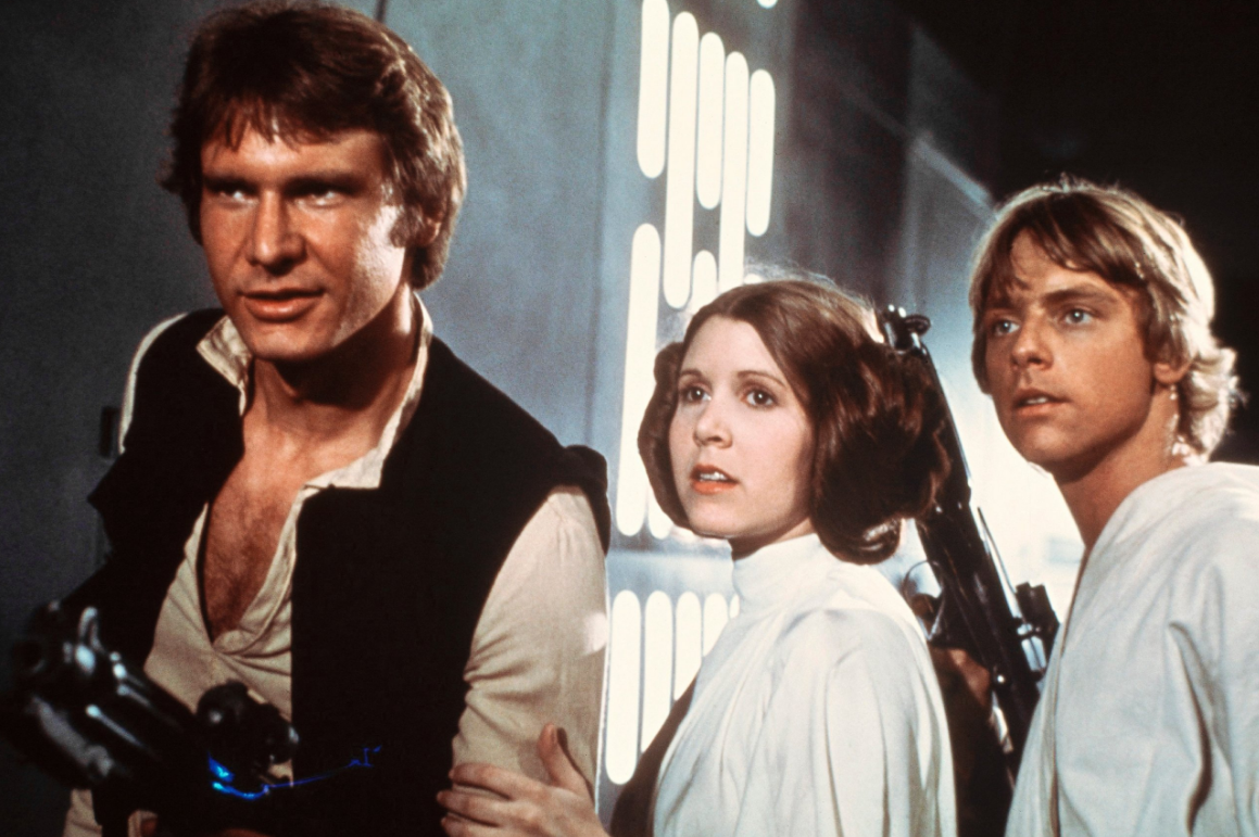 Luke, Ian e Leila da una scena del film Star Wars