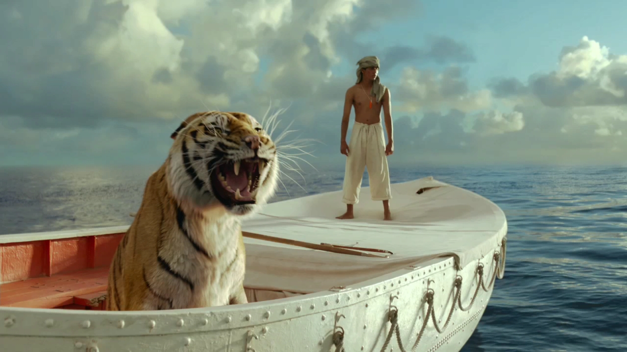 Pi e la tigre sulla barca