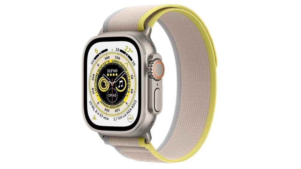 Apple Watch Ultra 49mm (GPS+Cellular) Trail Loop Giallo/Beige