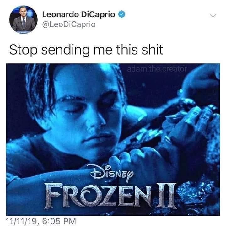 Titanic meme Leonardo di Caprio