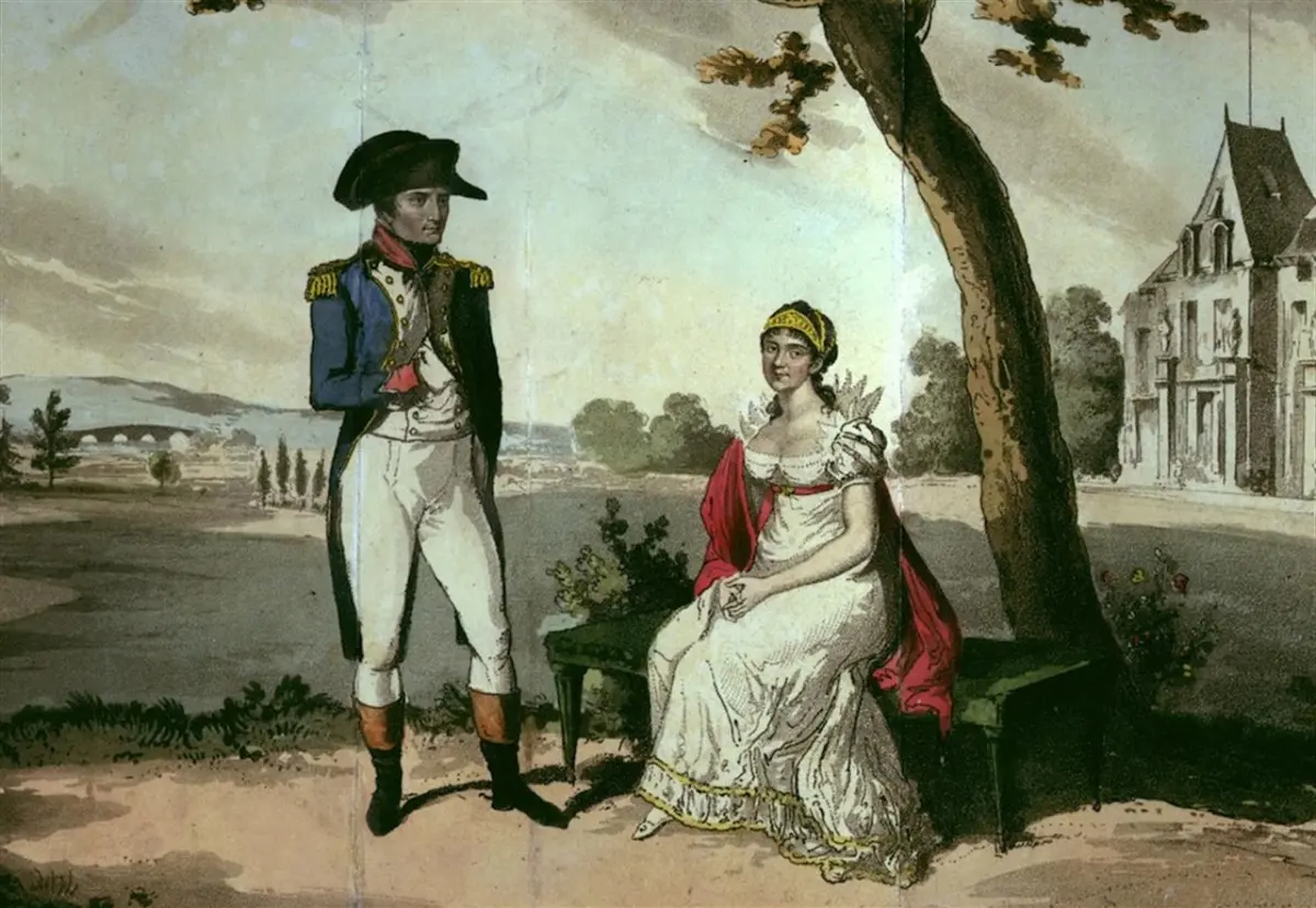un dipinto raffigurante napoleone e giuseppina