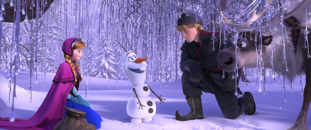 Olaf in una scena di Frozen