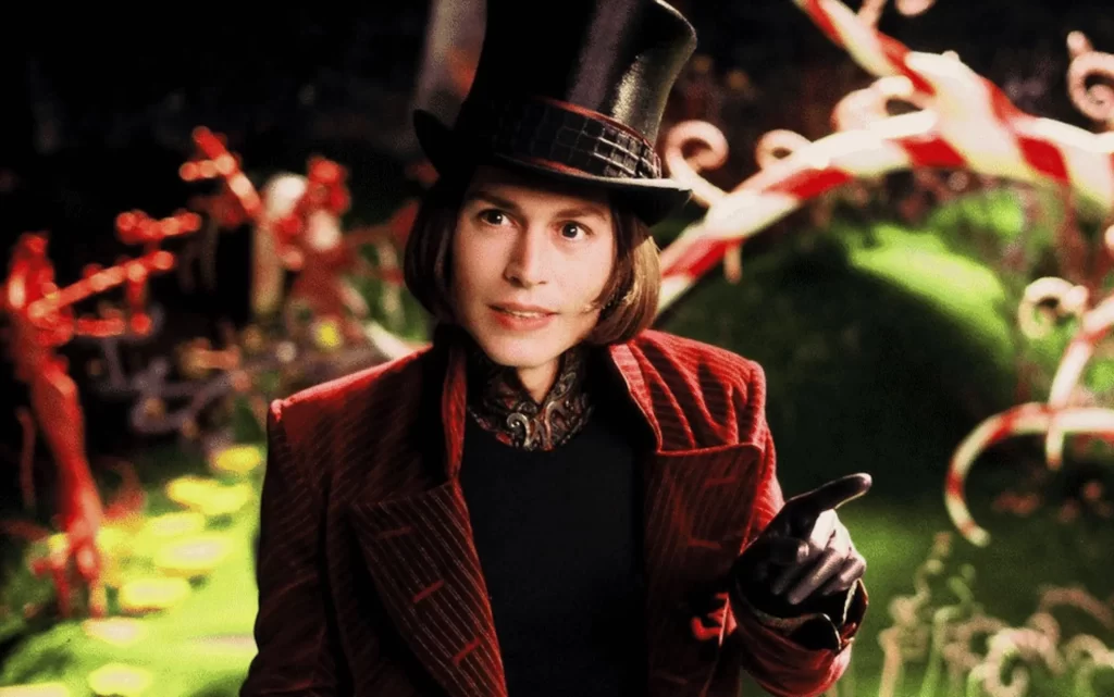 Johnny Depp nei panni di Willy Wonka