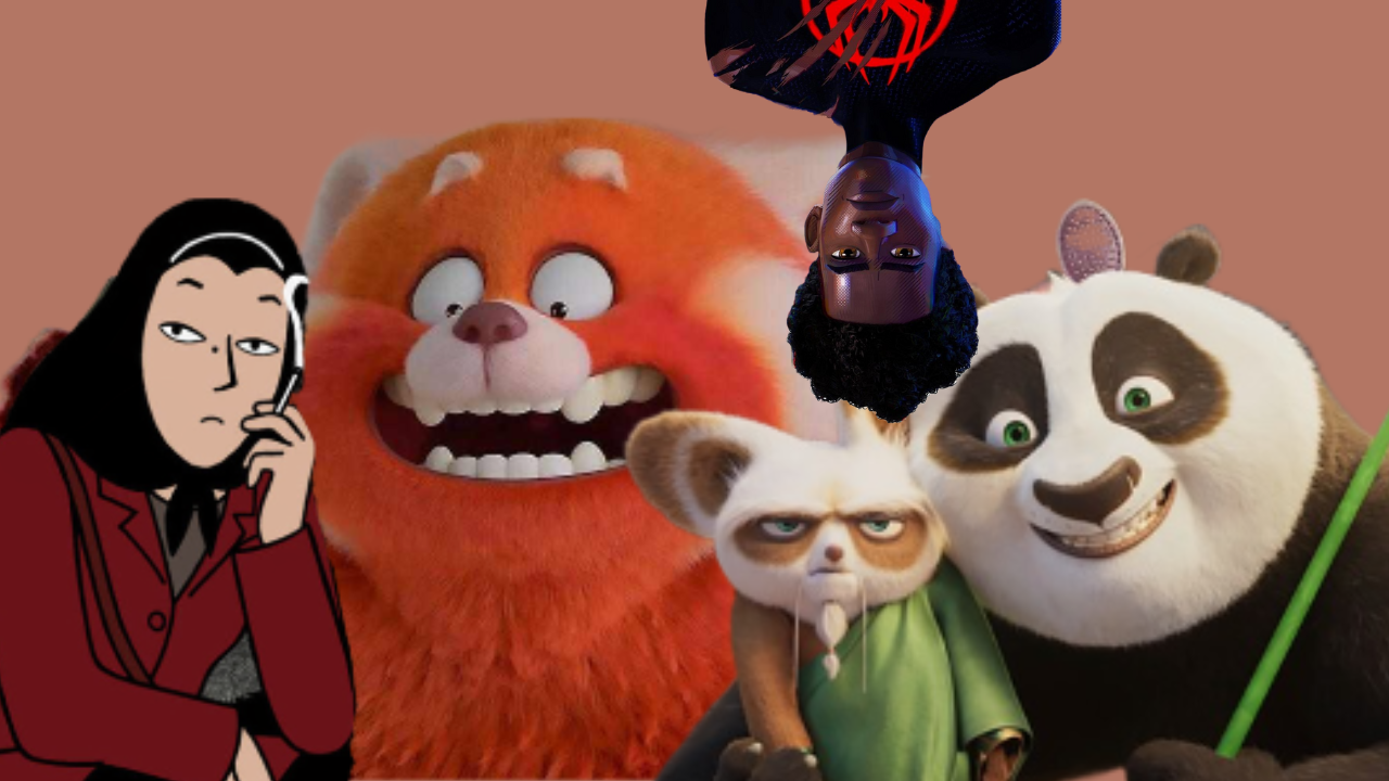 Marjane, Meilin, Shifu e Po e Miles Morales, fonte: Aurora Fazi per ScreenWorld.it