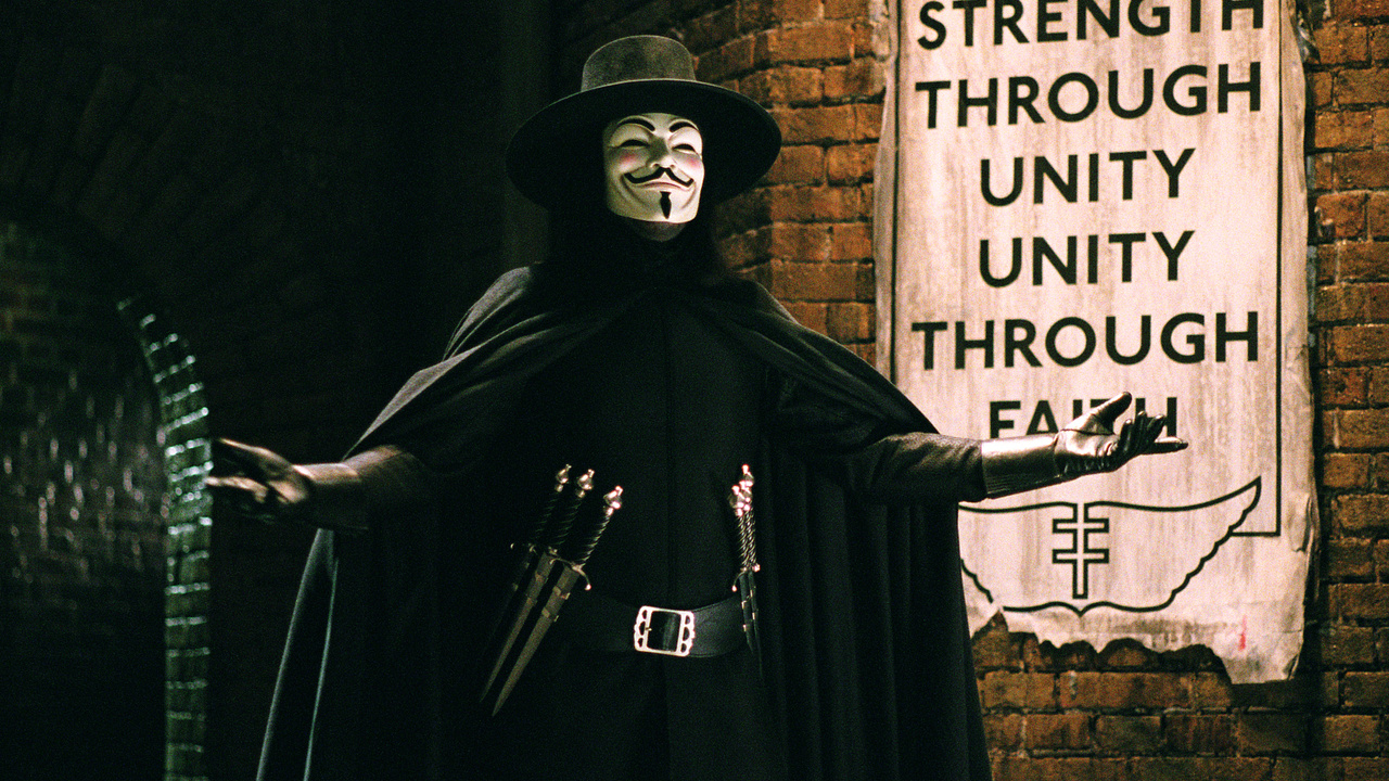 V (Hugo Weaving) in V per Vendetta 