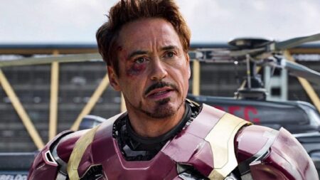 Robert Downey Jr in una scena di Iron Man 2