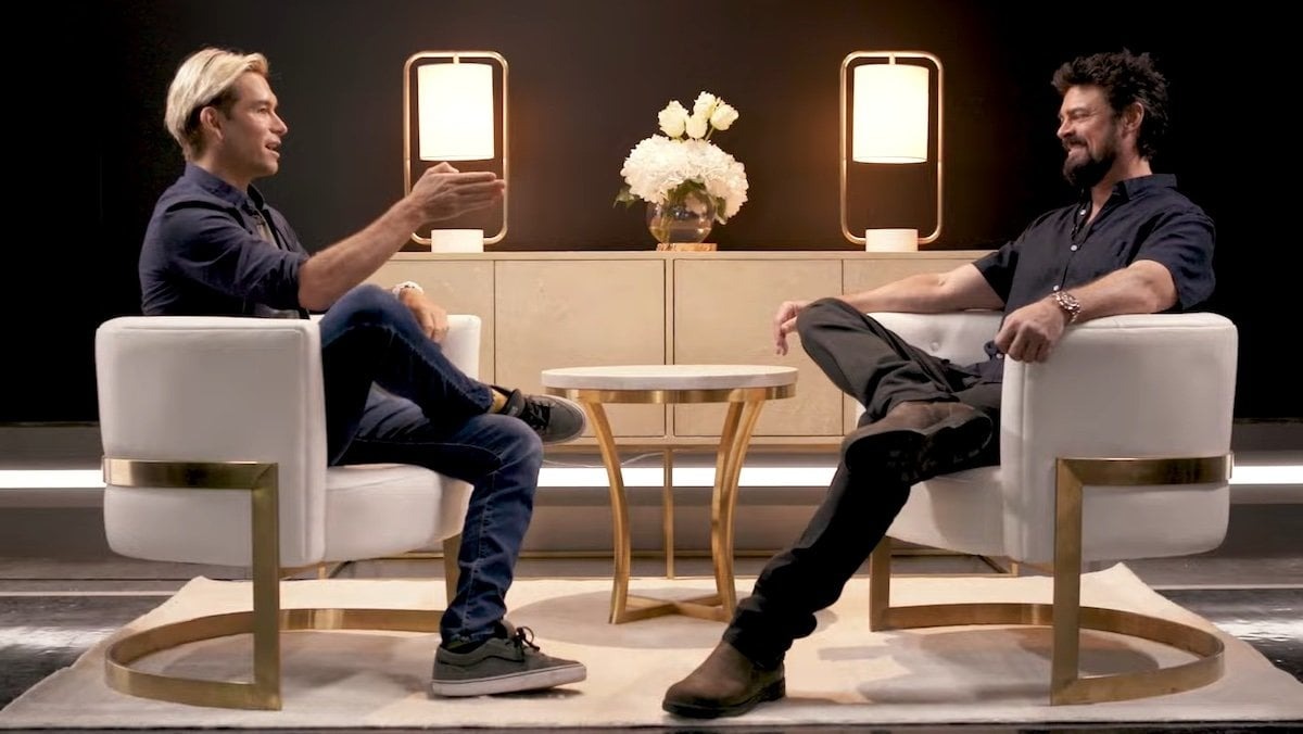Antony Starr (Patriota) e Karl Urban (Billy Butcher) durante un'intervista, fonte: Amazon Prime Video