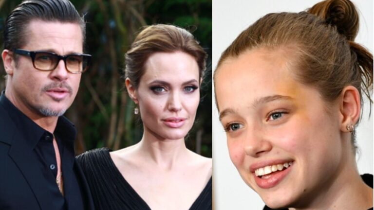 Brad Pitt, Angelina Jolie e la loro figlia Shiloh.