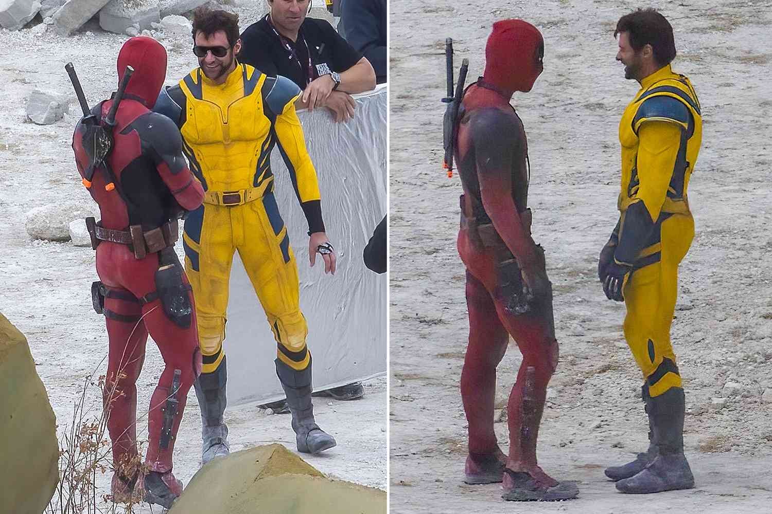 Ryan Reynolds e Hugh Jackman in un dietro le quinte di Deadpool & Wolverine, a Londra