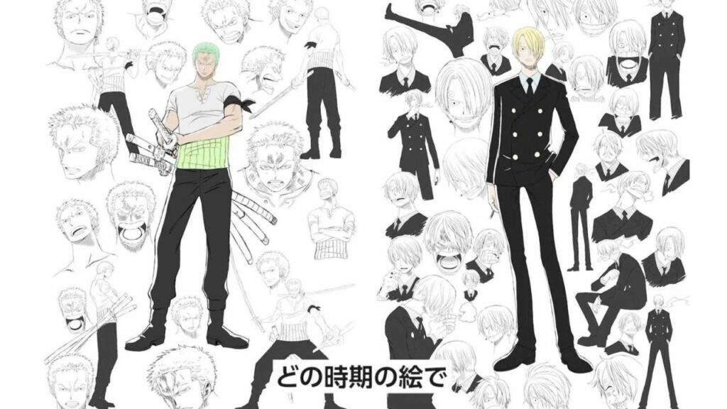 Artwork del concept di Zoro e Sanji