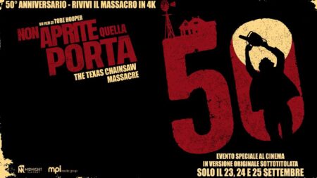 Poster del 50esimo anniversario di Non aprite quella porta