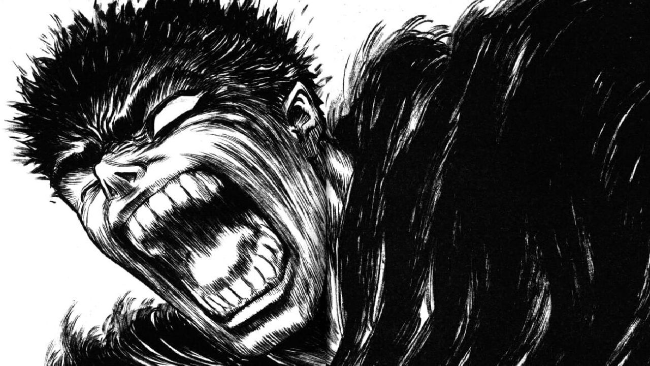 Gatsu si scatena in un'immagine del manga Berserk