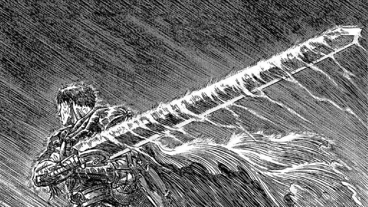 Immagine di Berserk in cui Gatsu brandisce la sua lama