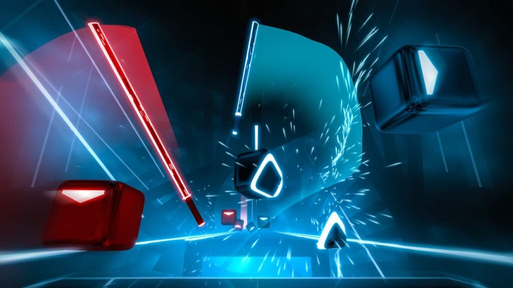 Beat Saber gioco VR spade laser rompono cubi