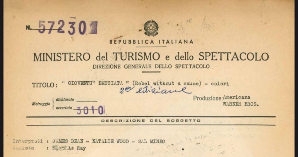 La richiesta di revisione della pellicola da parte del MInistero del Turismo e dello Spettacolo (1970)