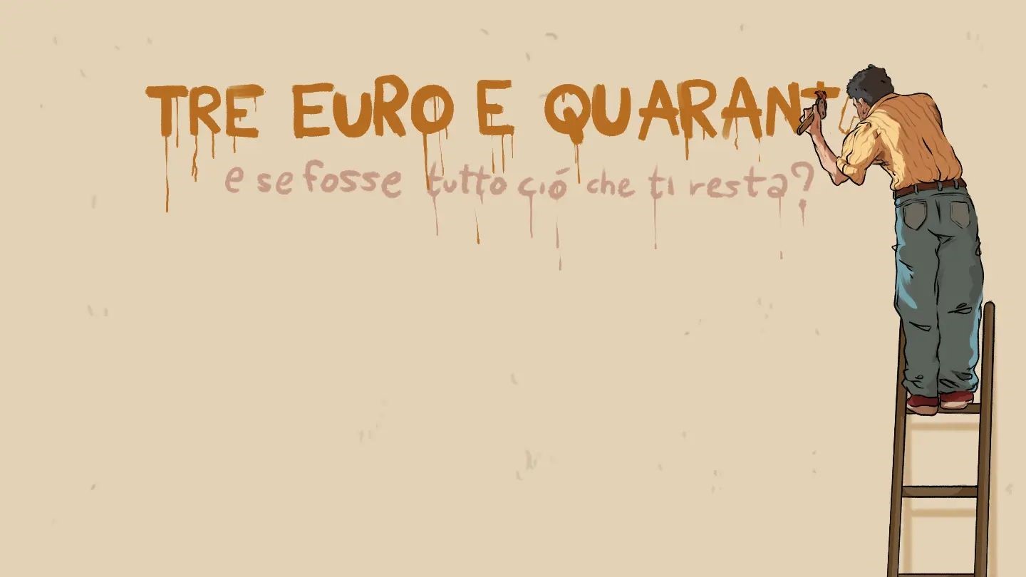 Il primo post Instagram con il titolo del film Tre euro e quaranta