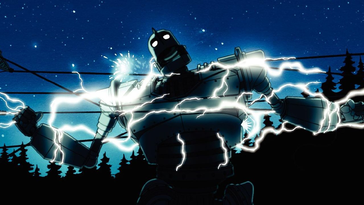Una scena del film Il Gigante di Ferro