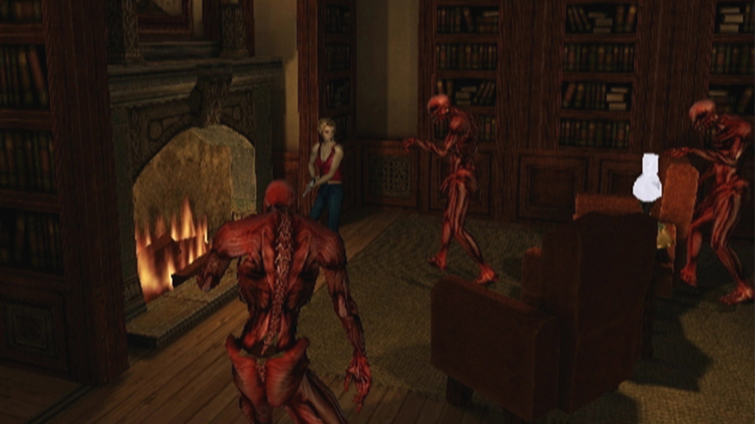 Mostri aggrediscono la protagonista in Eternal Darkness: Sanity's Requiem