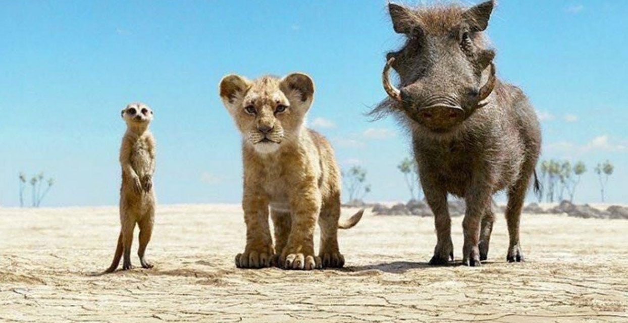 Timon, Pumbaa e Mufasa nel live action di Il Re Leone