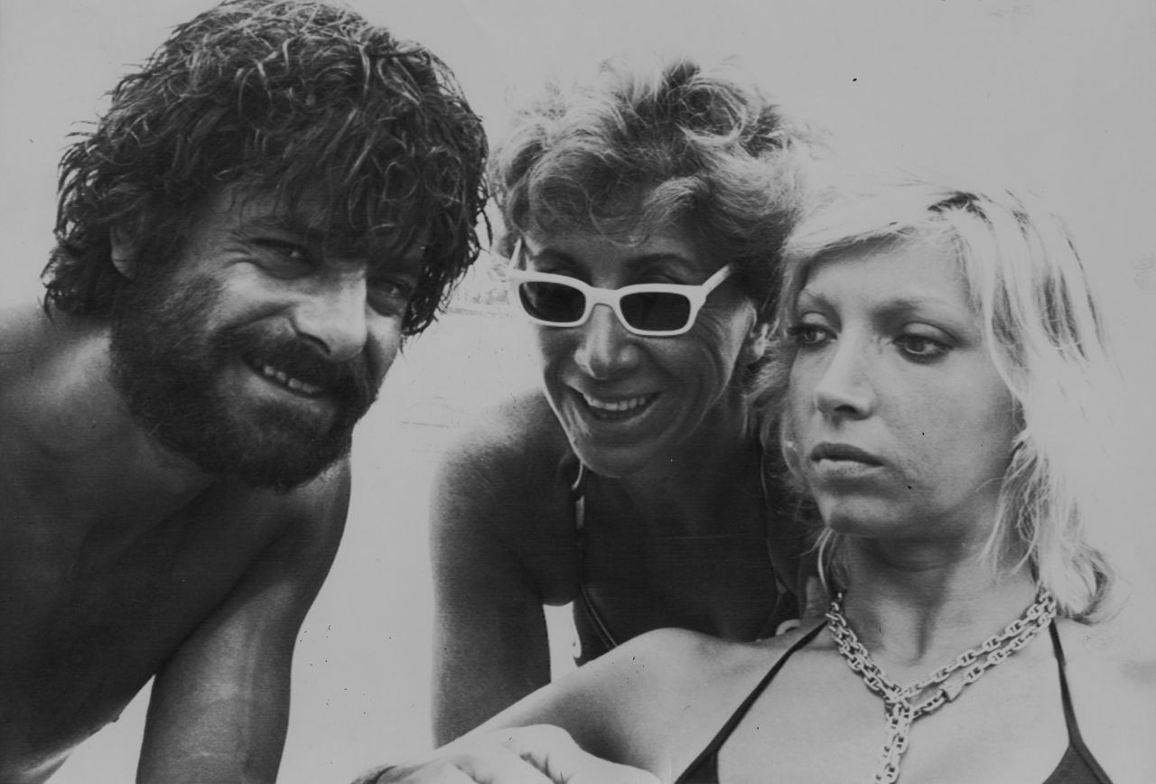 Giancarlo Giannini, Lina Wertmüller e Mariangela Melato sul set.