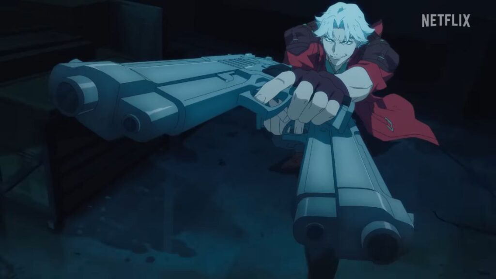 Dante in una scena dell'anime Devil May Cry