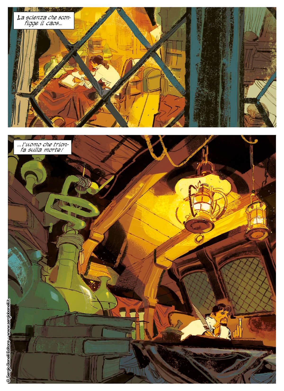 Tavola a colori della storia a fumetti Dylan Dog Mater Morbi
